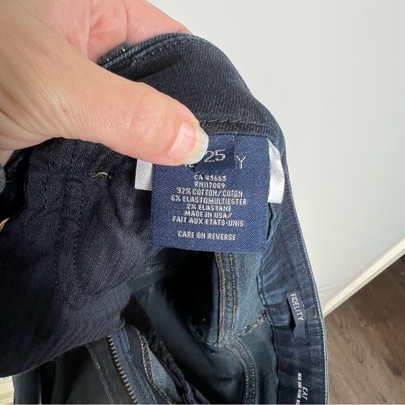 Fidelity Denim Womens Size 25 Kat Mid Rise Slim Bootcut Jean Dark Wash Mateo - Picture 11 of 13